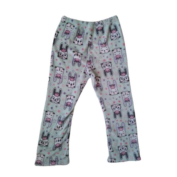 Mystic Apparel Mint Green Soft & Plush Bunny Drawstring Pajama Pants Women's XL - Picture 2 of 10